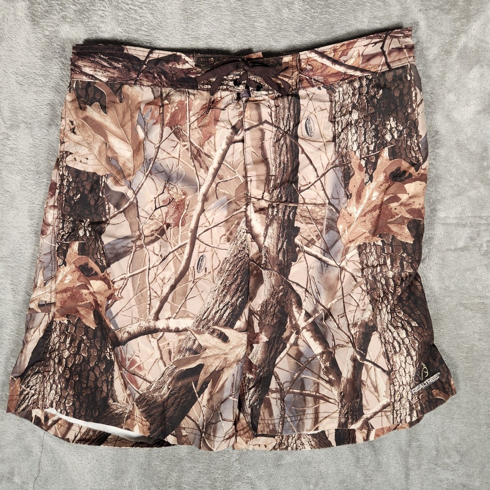 Realtree Board Shorts Mens XXL Camo Excellent Hardwoods Swim Trunks 863703